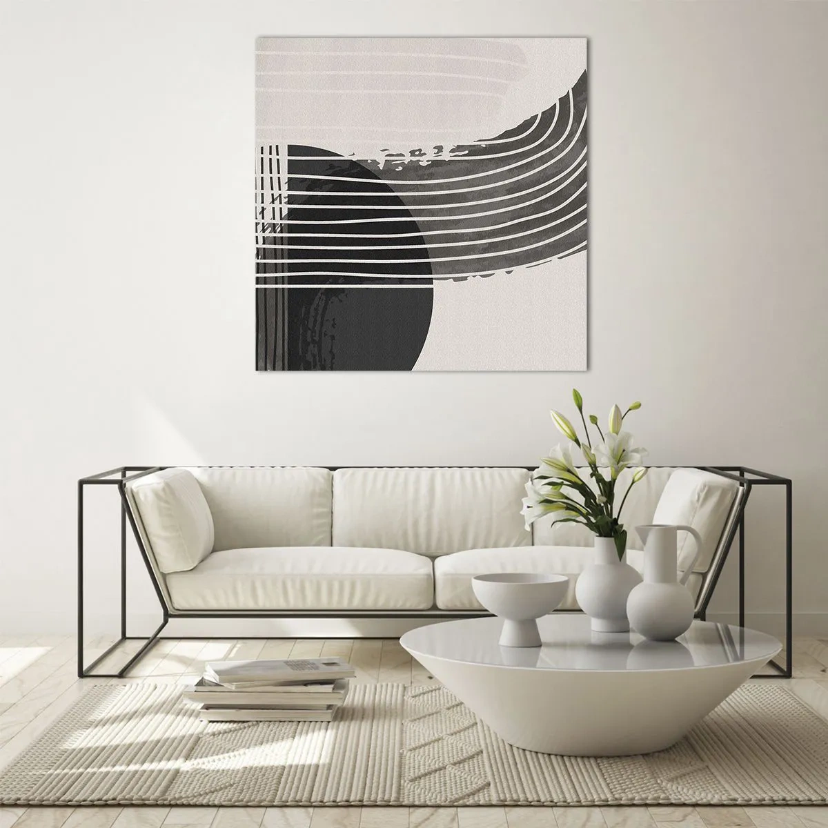 Glastavla - Bild på glas - Dit och tillbaka - 70x70 cm