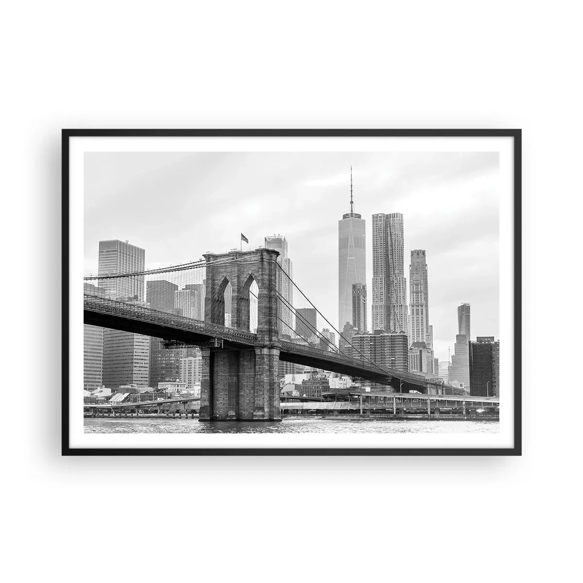 Affisch i svart ram - New York stämning - 100x70 cm