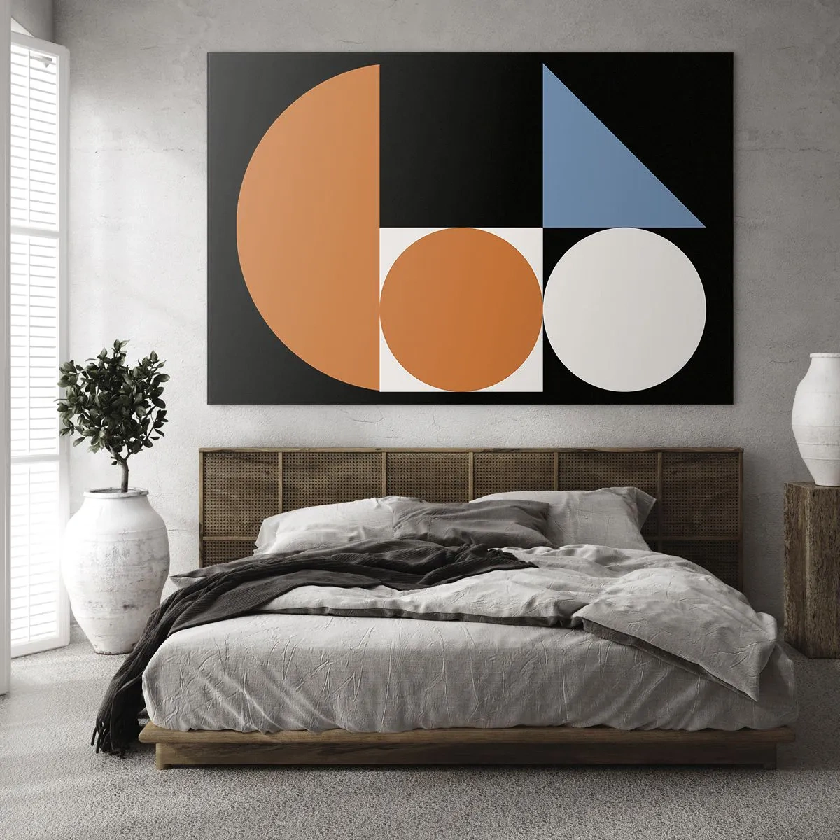 Glastavla - Bild på glas - Geometriska figurer - 100x70 cm