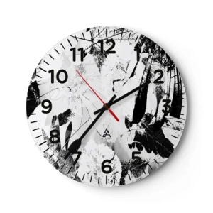 Väggklocka - Klocka på glas - Höst i negativet - 40x40 cm