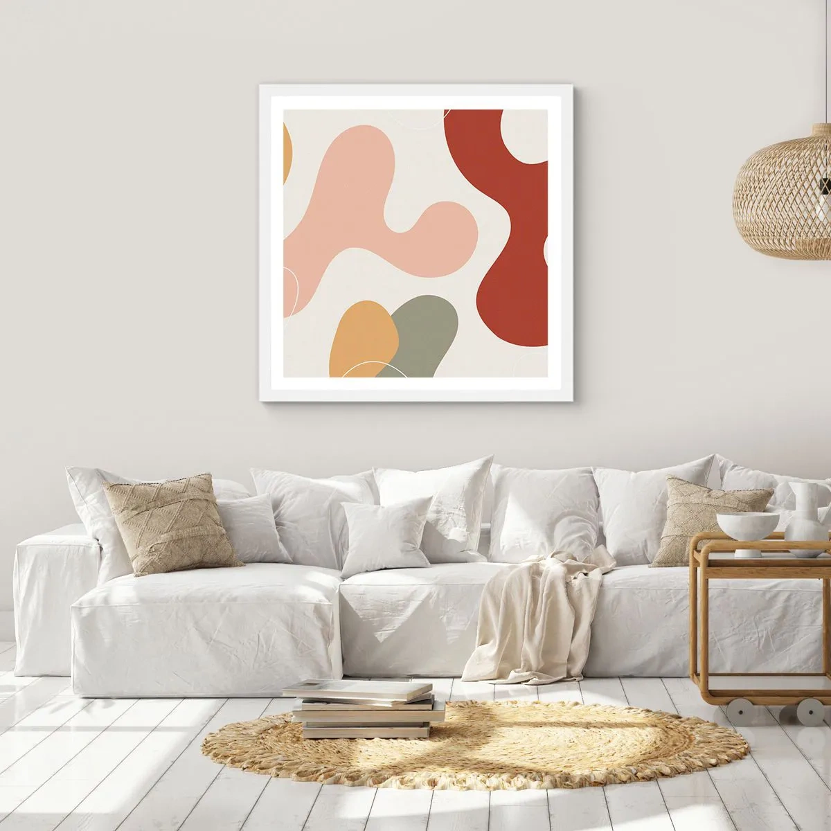 Affisch i vit ram - Ornamental zig-zack? - 40x40 cm