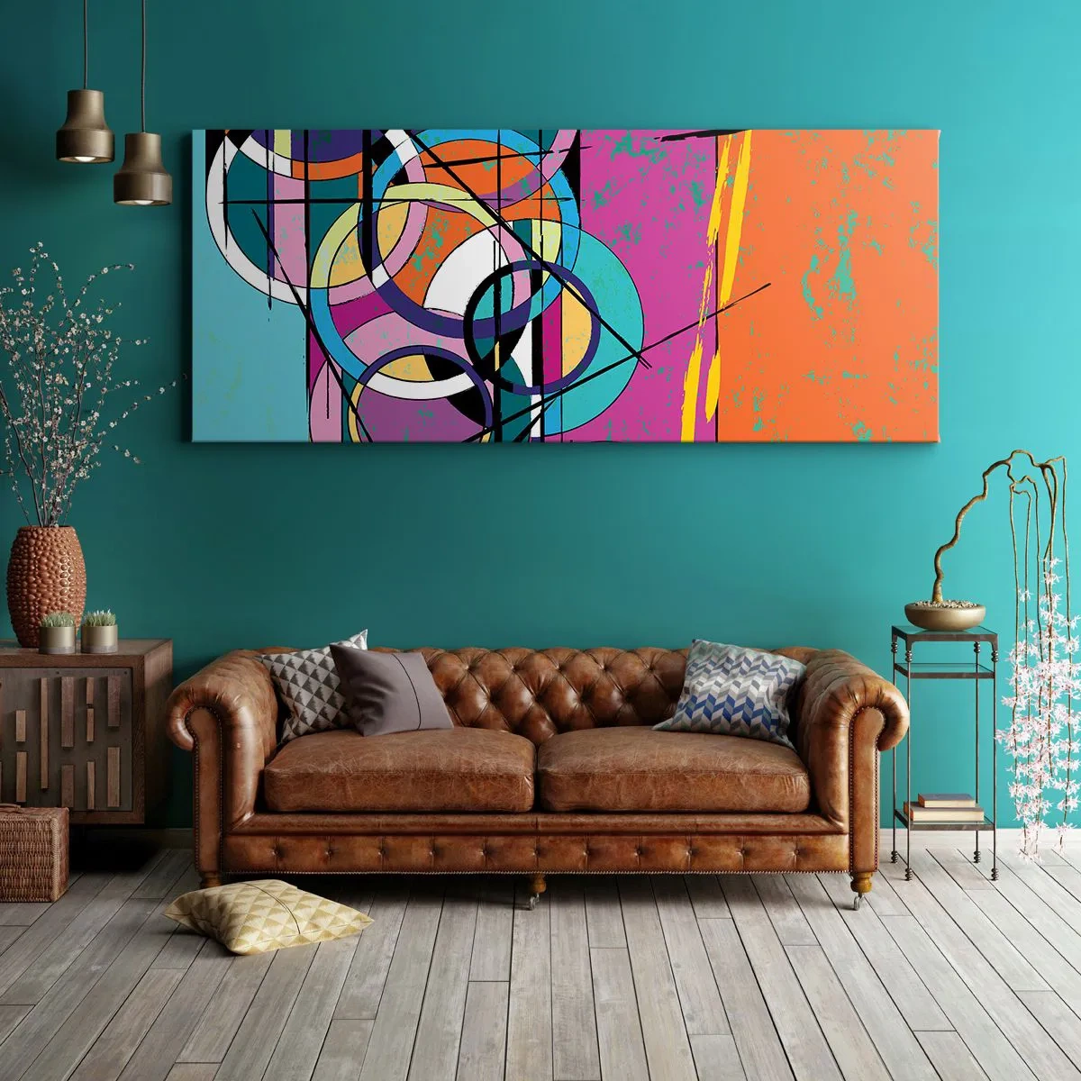 Canvastavla - Bild på duk - Hjul efter hjul - 100x40 cm