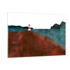 Glastavla - Bild på glas - Med blicken riktad mot havet - 120x80 cm