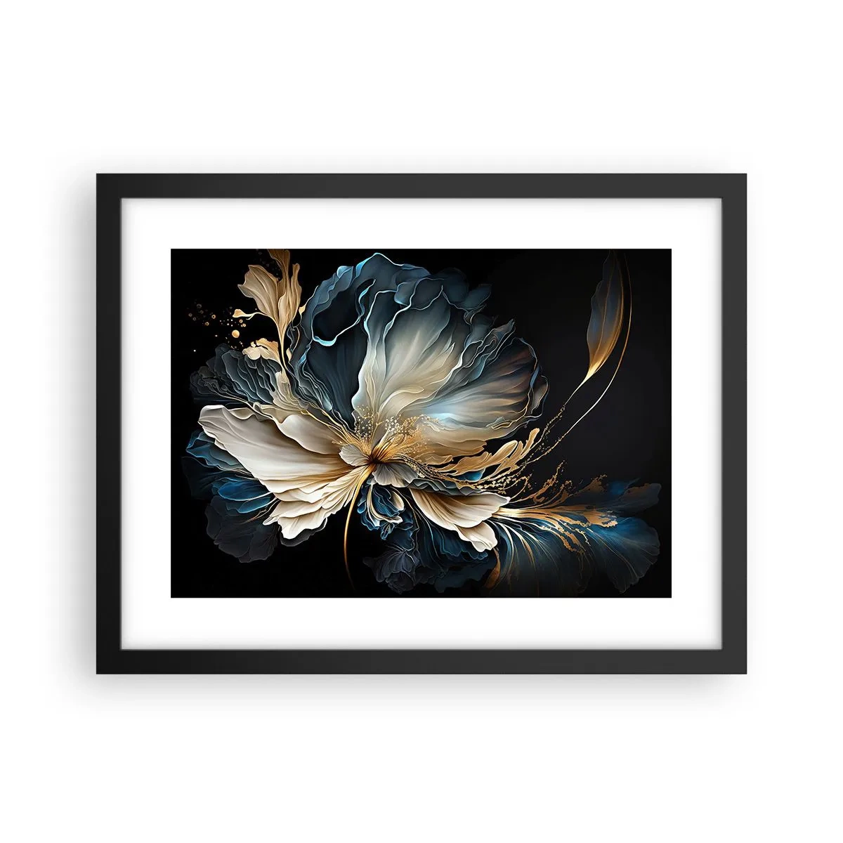 Affisch i svart ram - Sagolik ormbunksblomma - 40x30 cm