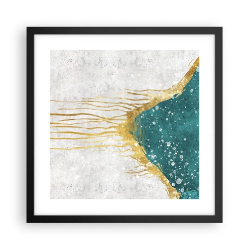 Affisch i svart ram - Gyllene tidvatten - 40x40 cm