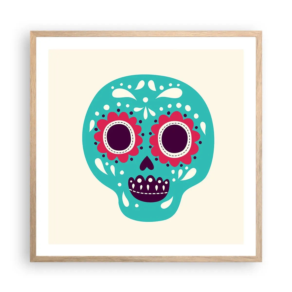 Affisch i ram av ljusek - Livet - nöje till döden - 60x60 cm