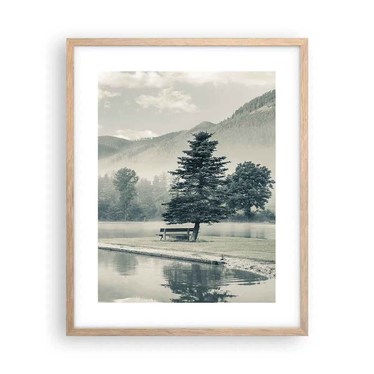 Affisch i ram av ljusek - Sjön sover fortfarande - 40x50 cm