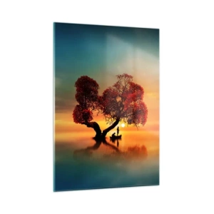 Glastavla - Bild på glas - Avlägsen tystnad - 50x70 cm