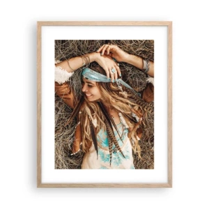 Affisch i ram av ljusek - På väg till kärlekens sommar - 40x50 cm