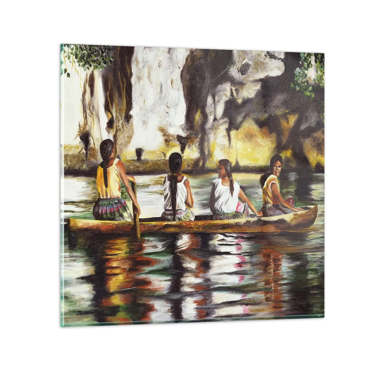 Glastavla - Bild på glas - I polynesiskt paradis - 50x50 cm