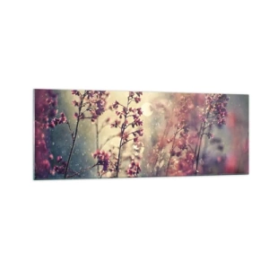 Glastavla - Bild på glas - Hemlighetsfull trädgård - 140x50 cm