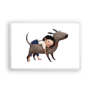 Affisch i vit ram - Bästa vänner - 91x61 cm