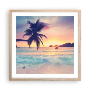 Affisch i ram av ljusek - En kväll i viken - 50x50 cm