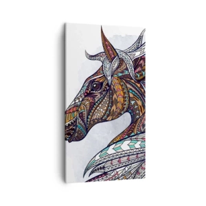 Canvastavla - Bild på duk - Keltiska kämpens häst - 45x80 cm