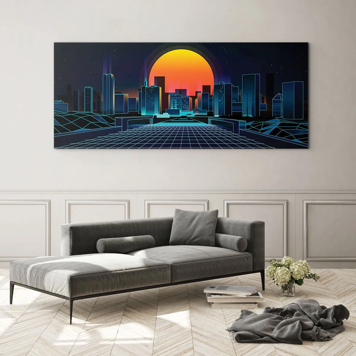 Glastavla - Bild på glas - Vill du fortfarande till verkligheten? - 100x40 cm