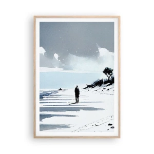 Affisch i ram av ljusek - Ensam - 70x100 cm