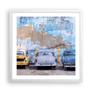 Affisch i vit ram - Veteranmöte - 50x50 cm