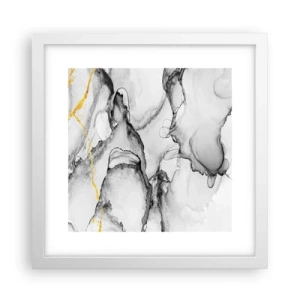 Affisch i vit ram - Komposition med guldmotiv - 30x30 cm