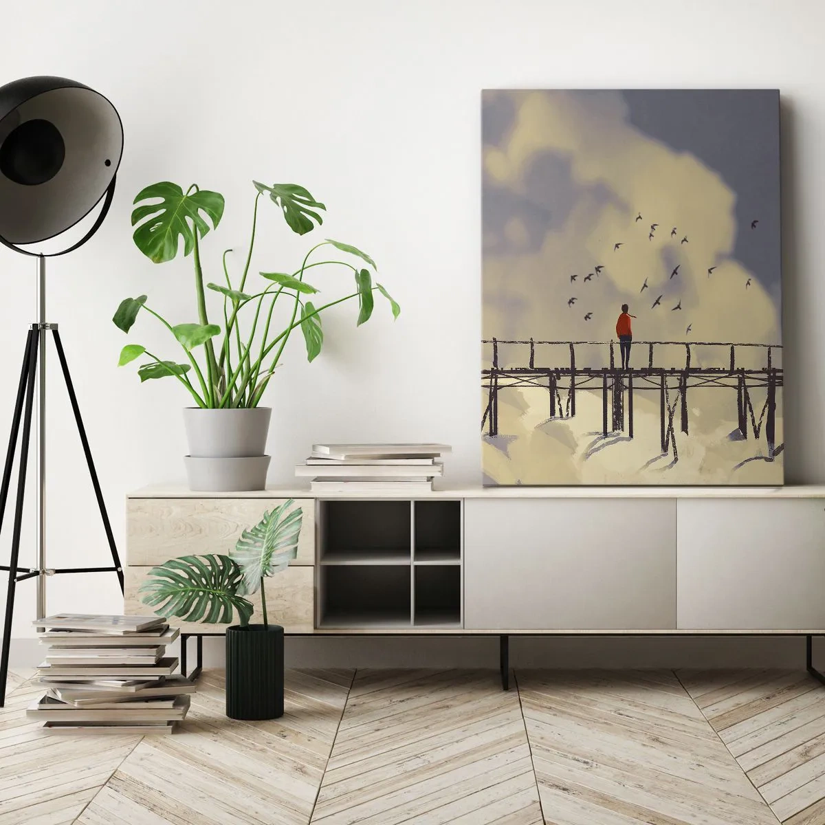 Canvastavla - Bild på duk - Blå saknad - 50x70 cm