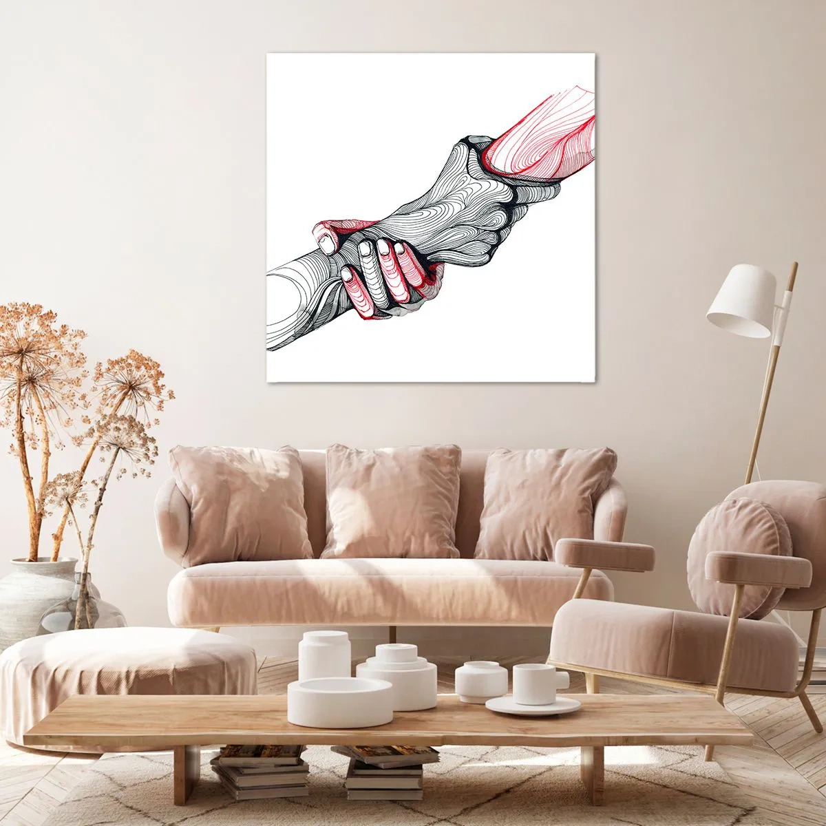 Canvastavla - Bild på duk - Du är i goda händer - 70x70 cm