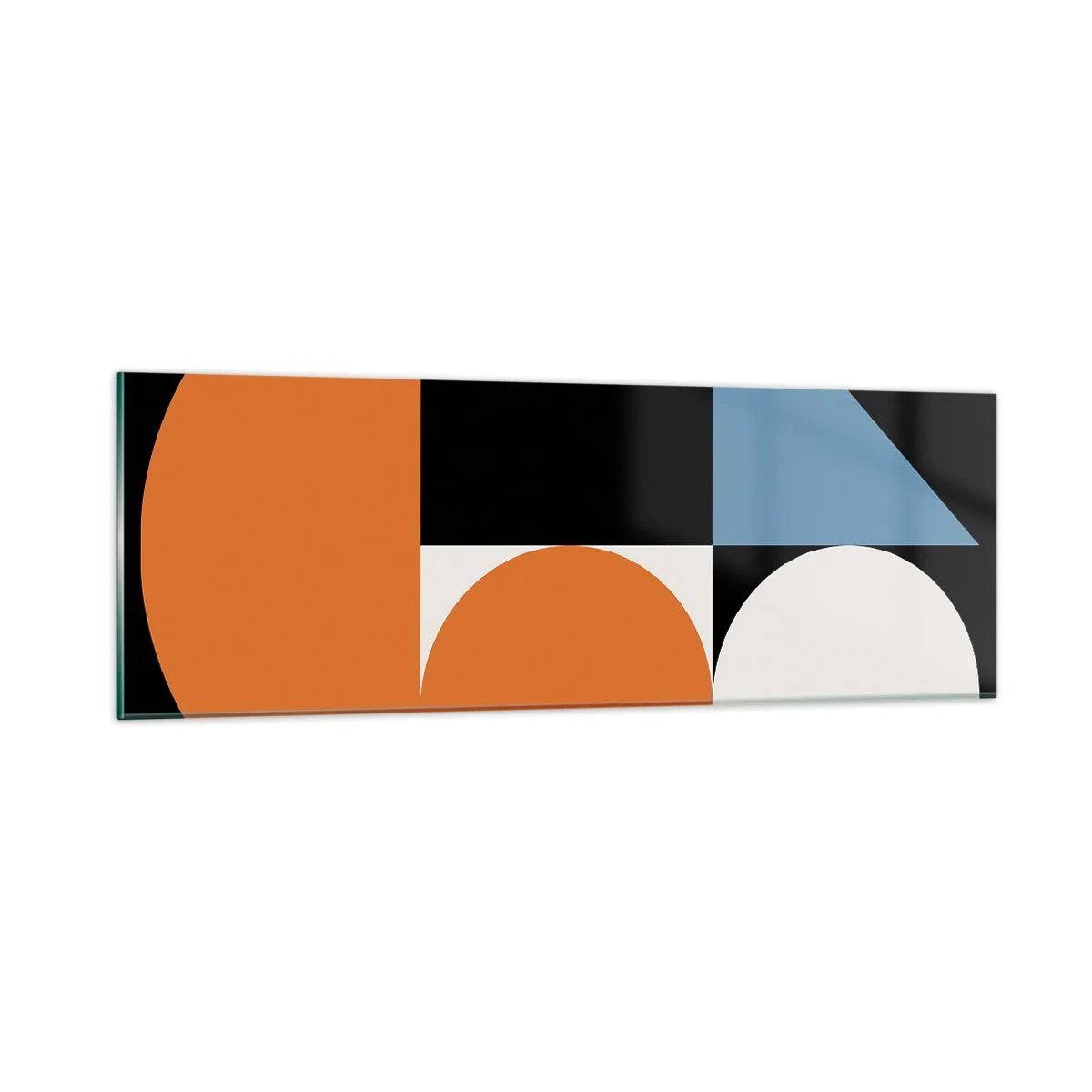 Glastavla - Bild på glas - Geometriska figurer - 90x30 cm