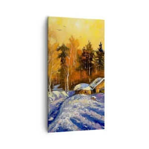 Canvastavla - Bild på duk - Vinterimpression i solen - 55x100 cm