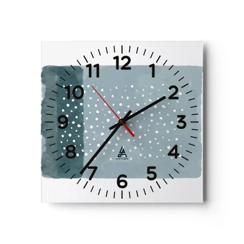 Väggklocka - Klocka på glas - Uppstådda ur det blåa - 40x40 cm