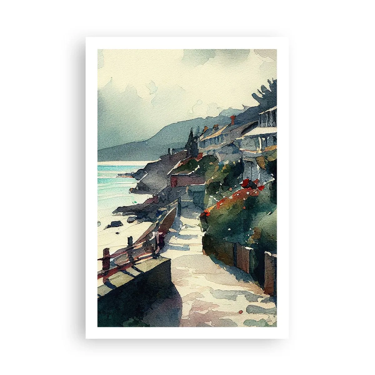Affisch - Medelhavsstad - 61x91 cm