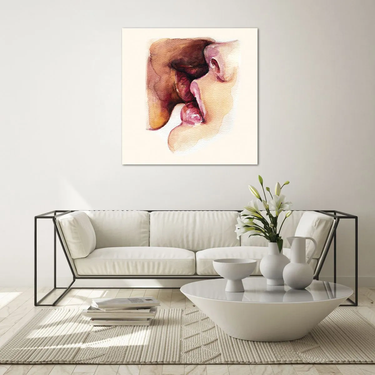 Glastavla - Bild på glas - Som dag och natt, jord och himmel - 40x40 cm