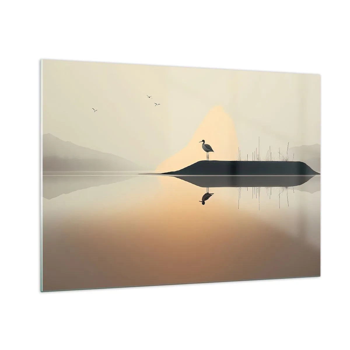Glastavla - Bild på glas - Herre på sjön - 100x70 cm