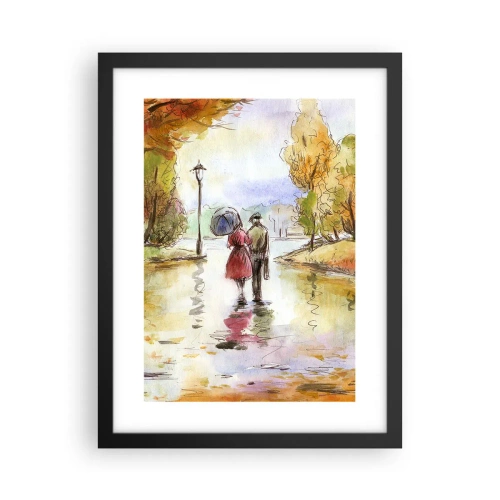 Affisch i svart ram - Romantisk höst i parken - 30x40 cm