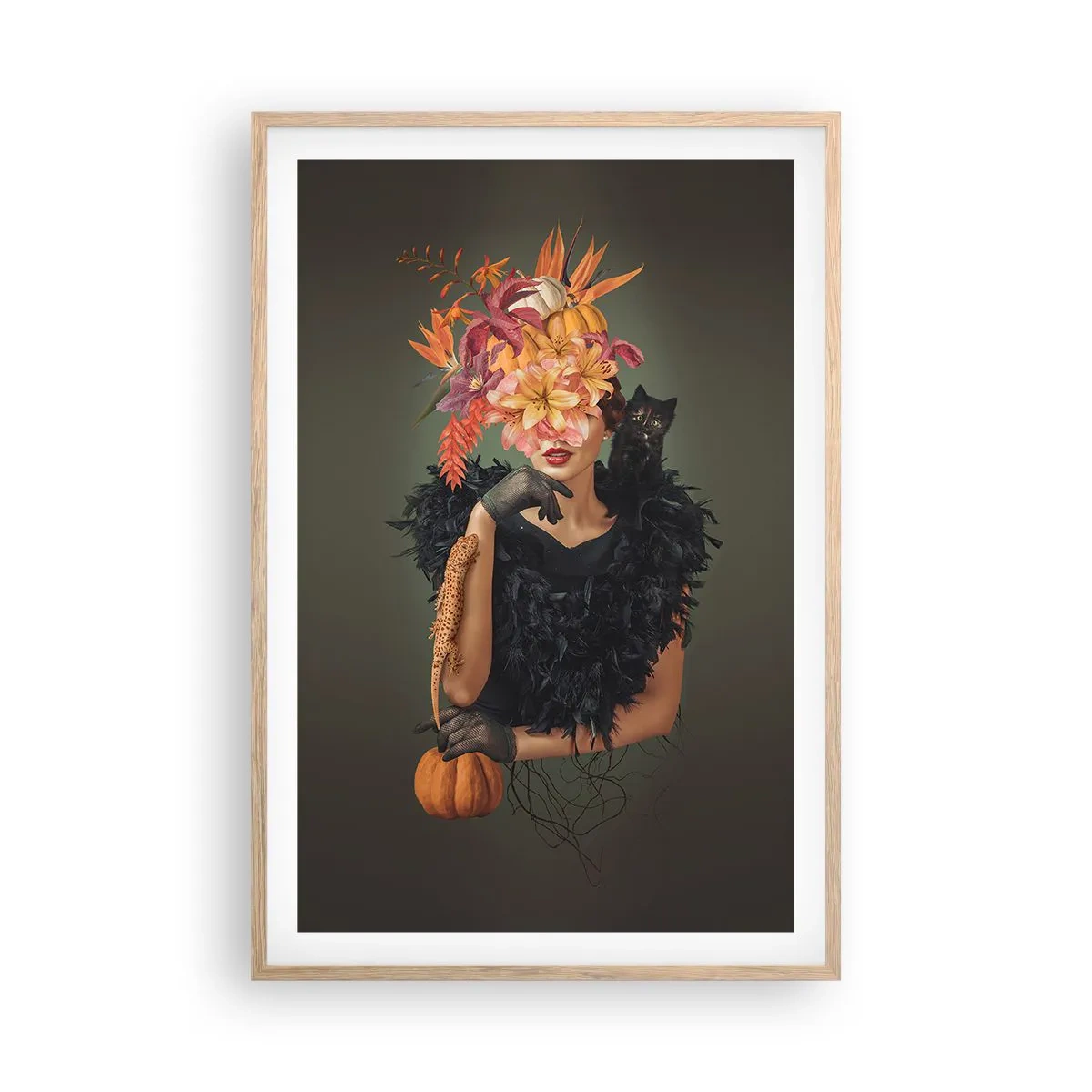 Affisch i ram av ljusek - Häxans troll - 61x91 cm