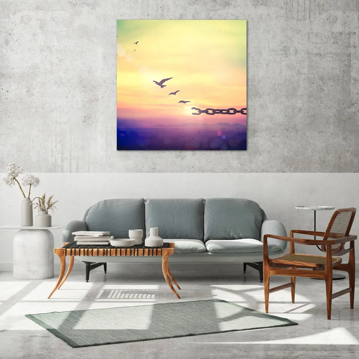 Glastavla - Bild på glas - Frihetens seger - 50x50 cm