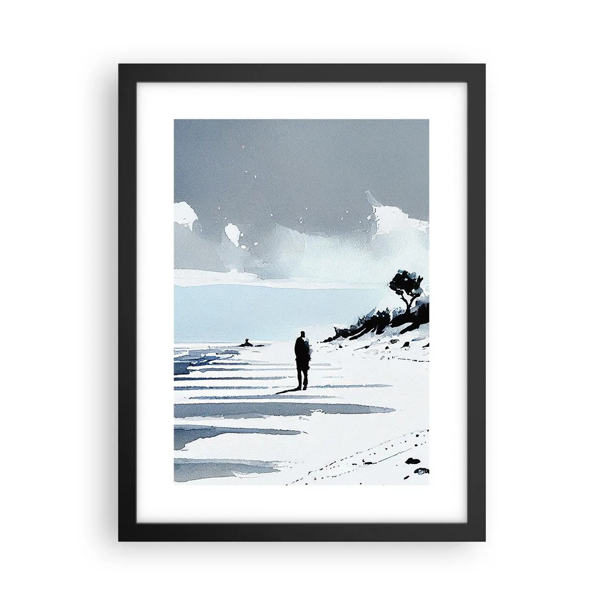 Affisch i svart ram - Ensam - 30x40 cm