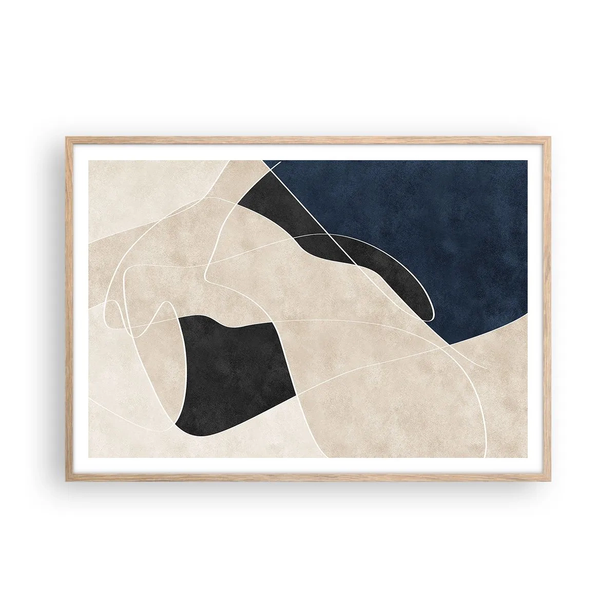 Affisch i ram av ljusek - Abstrakt komposition - färgkontrast - 100x70 cm