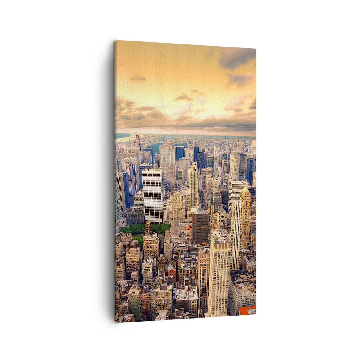 Canvastavla - Bild på duk - Förgylld metropolis - 45x80 cm