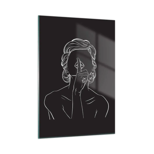 Glastavla - Bild på glas - Skönhet blommar i tystnad - 50x70 cm