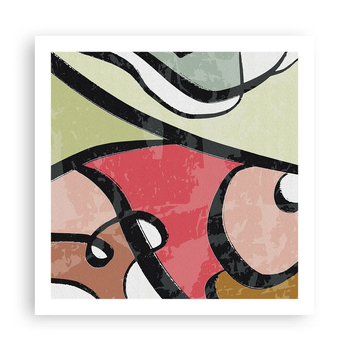 Affisch - Pirouetter bland färger - 60x60 cm