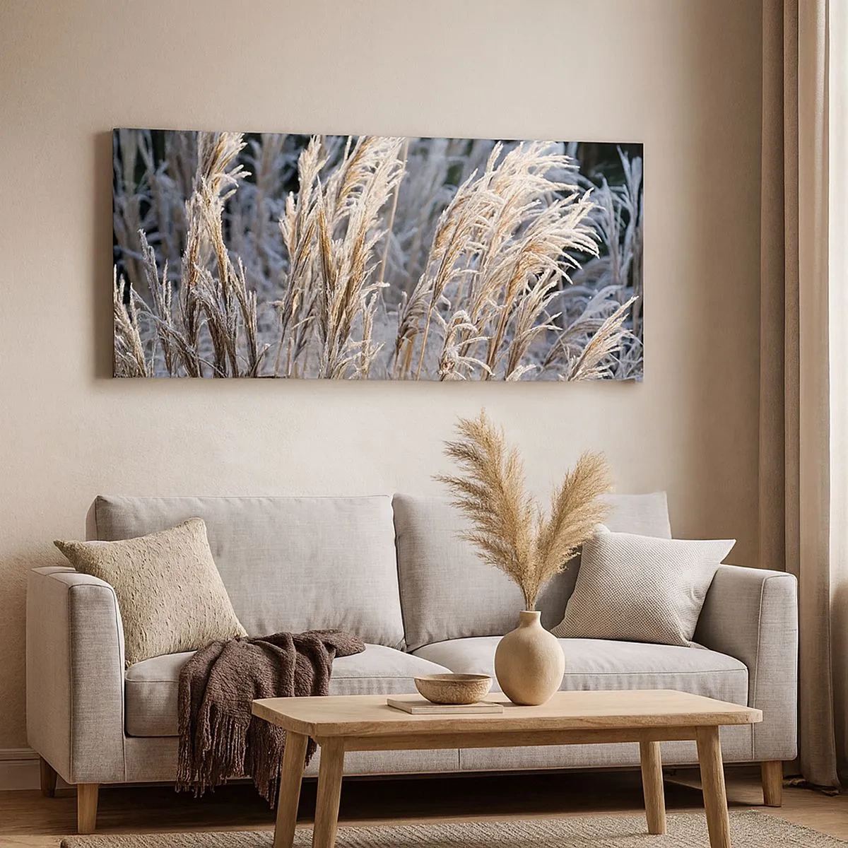 Canvastavla - Bild på duk - Frostprydda - 100x40 cm