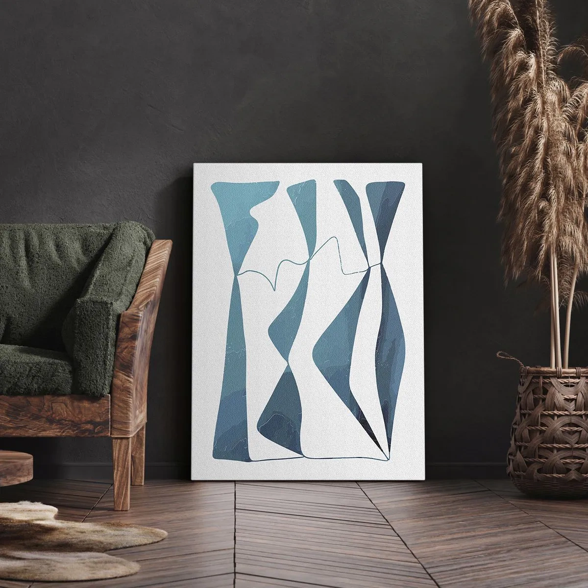 Canvastavla - Bild på duk - Abstraktion: en turkos förening - 50x70 cm