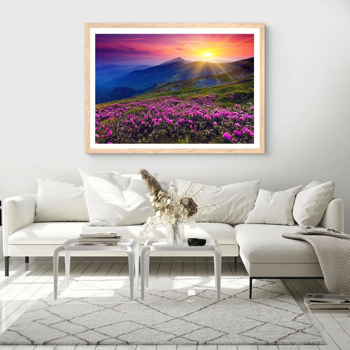 Affisch i ram av ljusek - … Bergtallen doftar och örterna luktar runt omkring - 100x70 cm