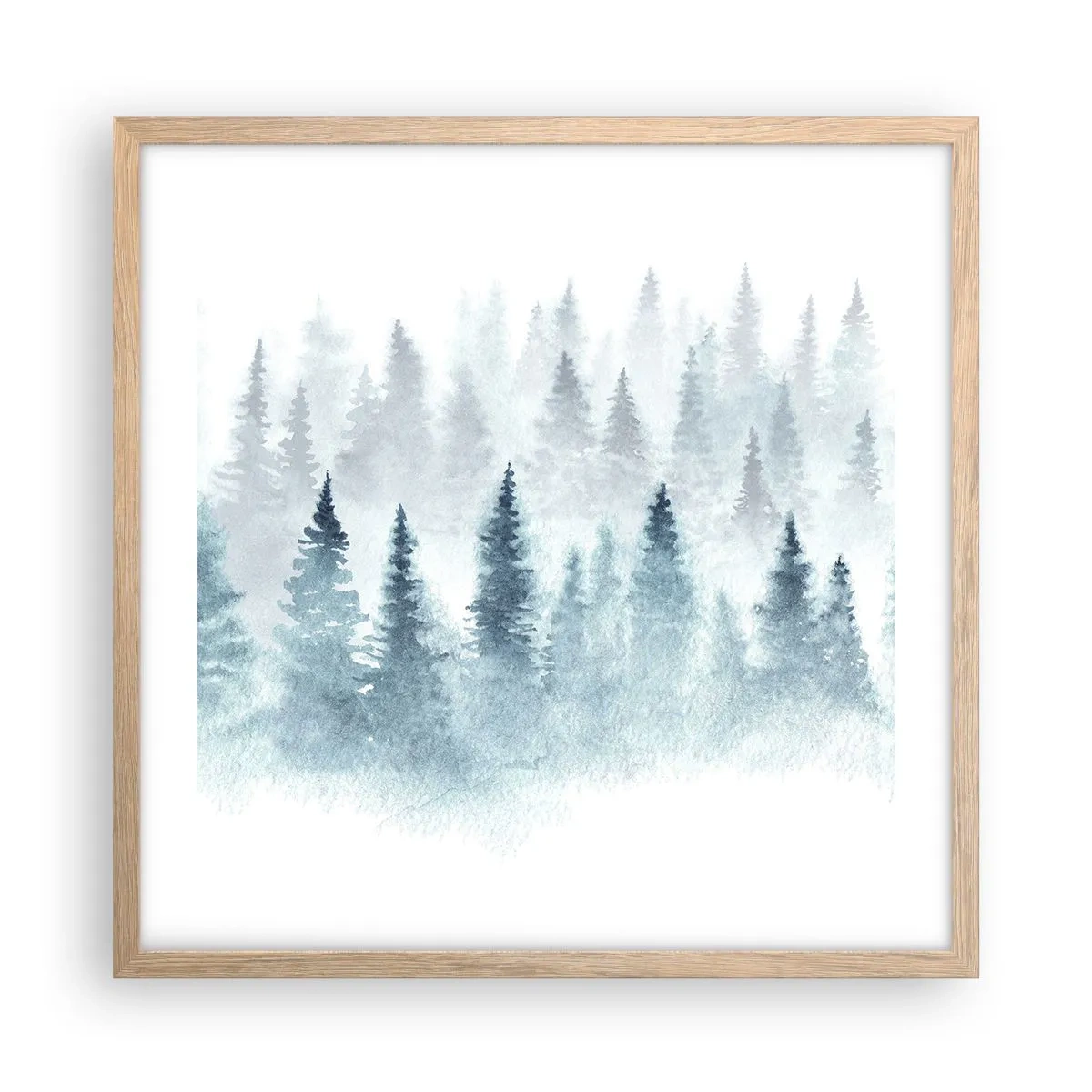 Affisch i ram av ljusek - Insvepta i dimma - 50x50 cm