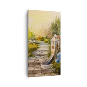 Canvastavla - Bild på duk - Fullt blommande - 65x120 cm