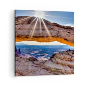 Canvastavla - Bild på duk - Genom bergsporten - 60x60 cm
