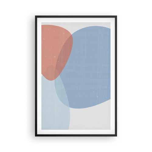 Affisch i svart ram - Pastellfärgade relationer - 61x91 cm
