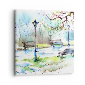 Canvastavla - Bild på duk - Parktystnadens charm - 40x40 cm