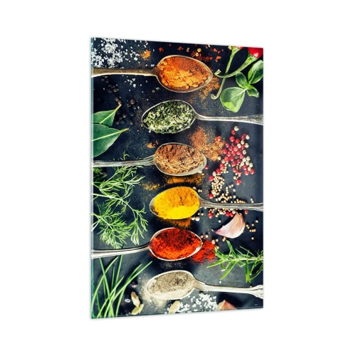 Glastavla - Bild på glas - Kulinarisk magi - 70x100 cm