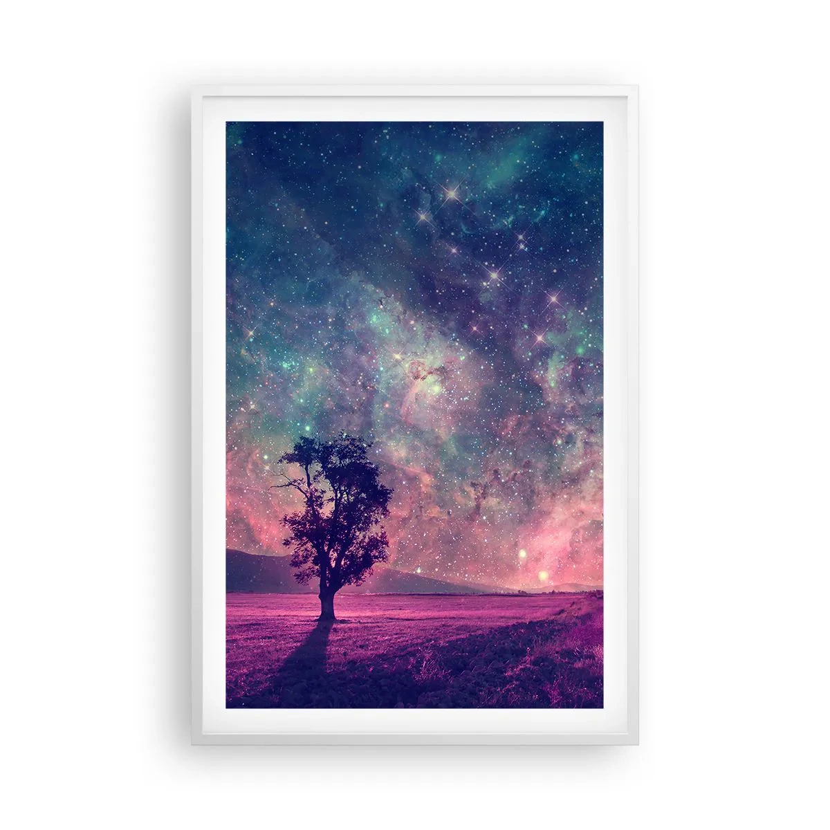 Affisch i vit ram - Under magisk himmel - 61x91 cm