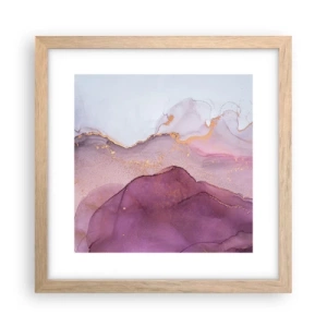 Affisch i ram av ljusek - Lila och violett vågor - 30x30 cm