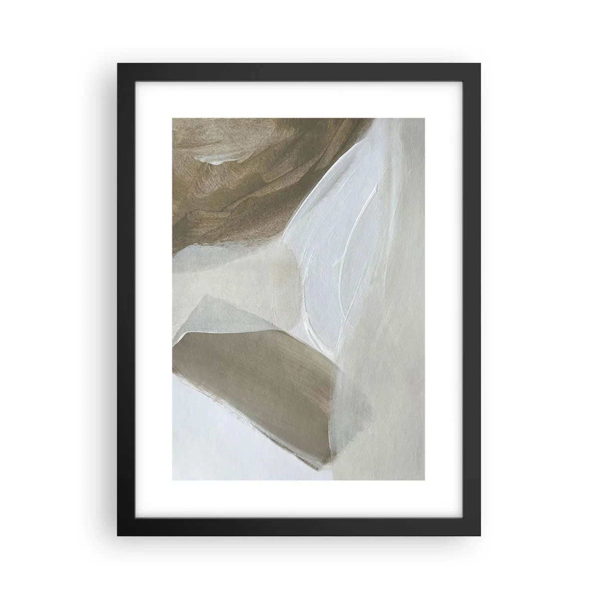 Affisch i svart ram - Våg av vitt - 30x40 cm